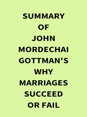 cover image of Summary of John Mordechai  Gottman's Why Marriages Succeed or Fail